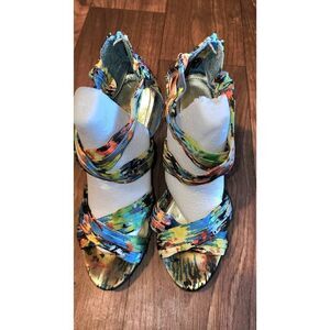 Vintage Bamboo Wedge Heels